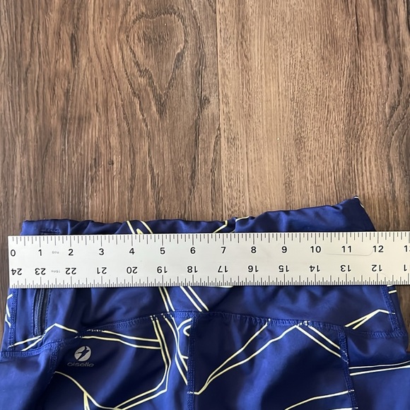 Oiselle KC Knickers Running Blue Print Zip Pocket Size 4 - Picture 5 of 8